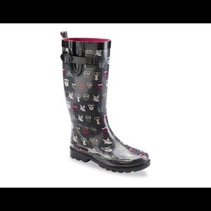 Cute Owl Print Rainboots